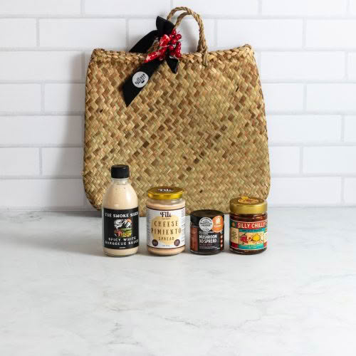 Savoury products with basket
